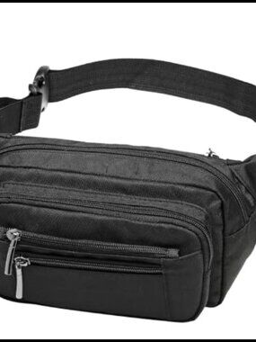 PACKISM Fanny Pack Crossbody Waist Bag Polyester 6 Pockets Travel Hiking